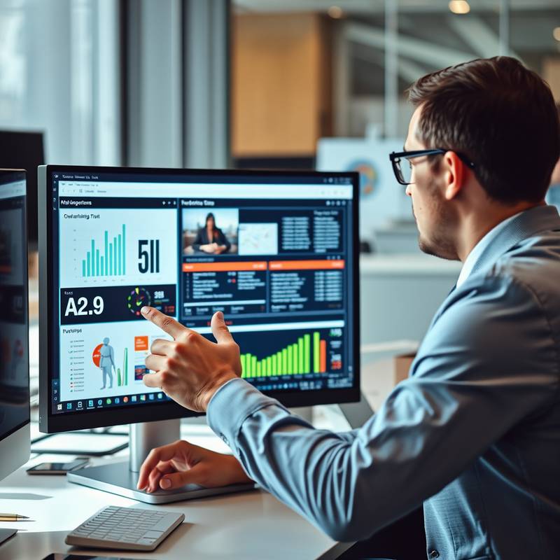 Person som analyserer annonseringsdata på en datamaskin